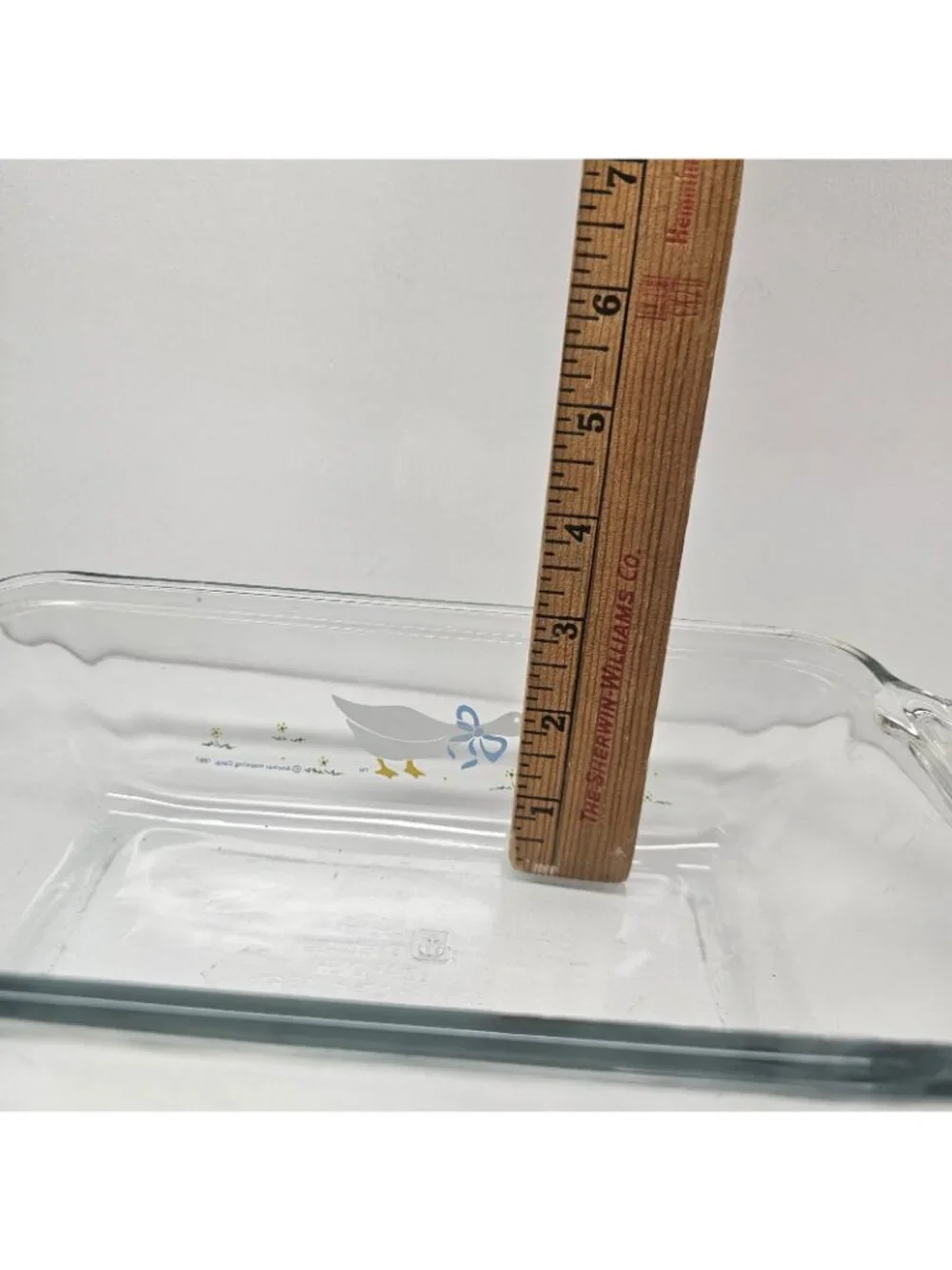 Vintage Anchor Hocking Country Goose Glass Loaf Dish 1.5 QT - Blue Ribbon